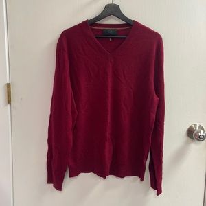 Qi New York Mens Wool V-Neck Sweater (4660)